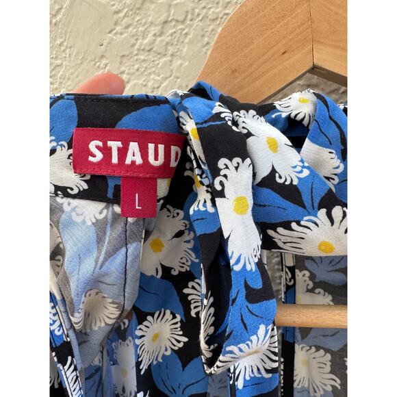 NEW $495 Staud Danica Maxi Dress White Acid Floral Open Back - Picture 8 of 9